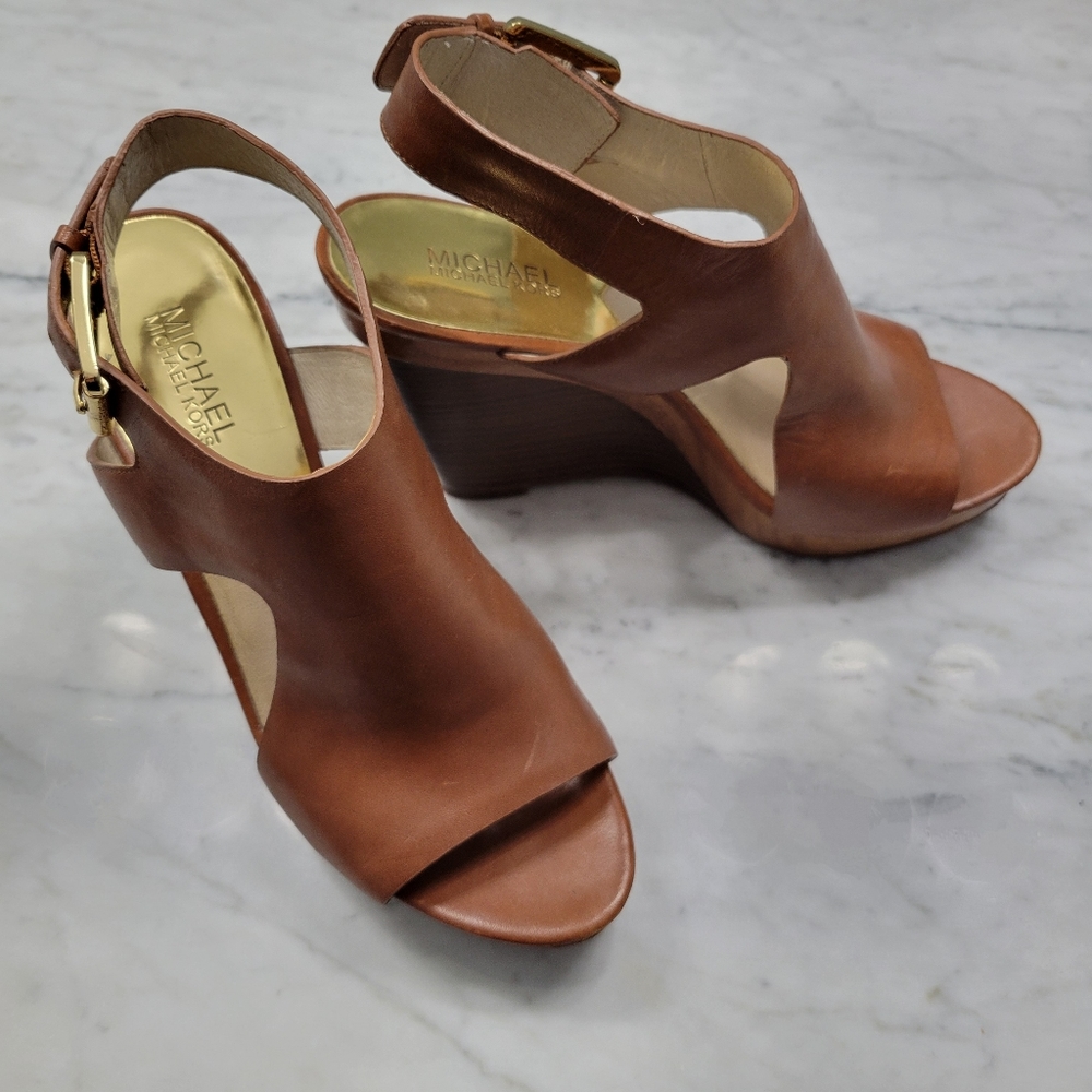 MICHAEL KORS Josephine Wedge Sandals - Size 8.5